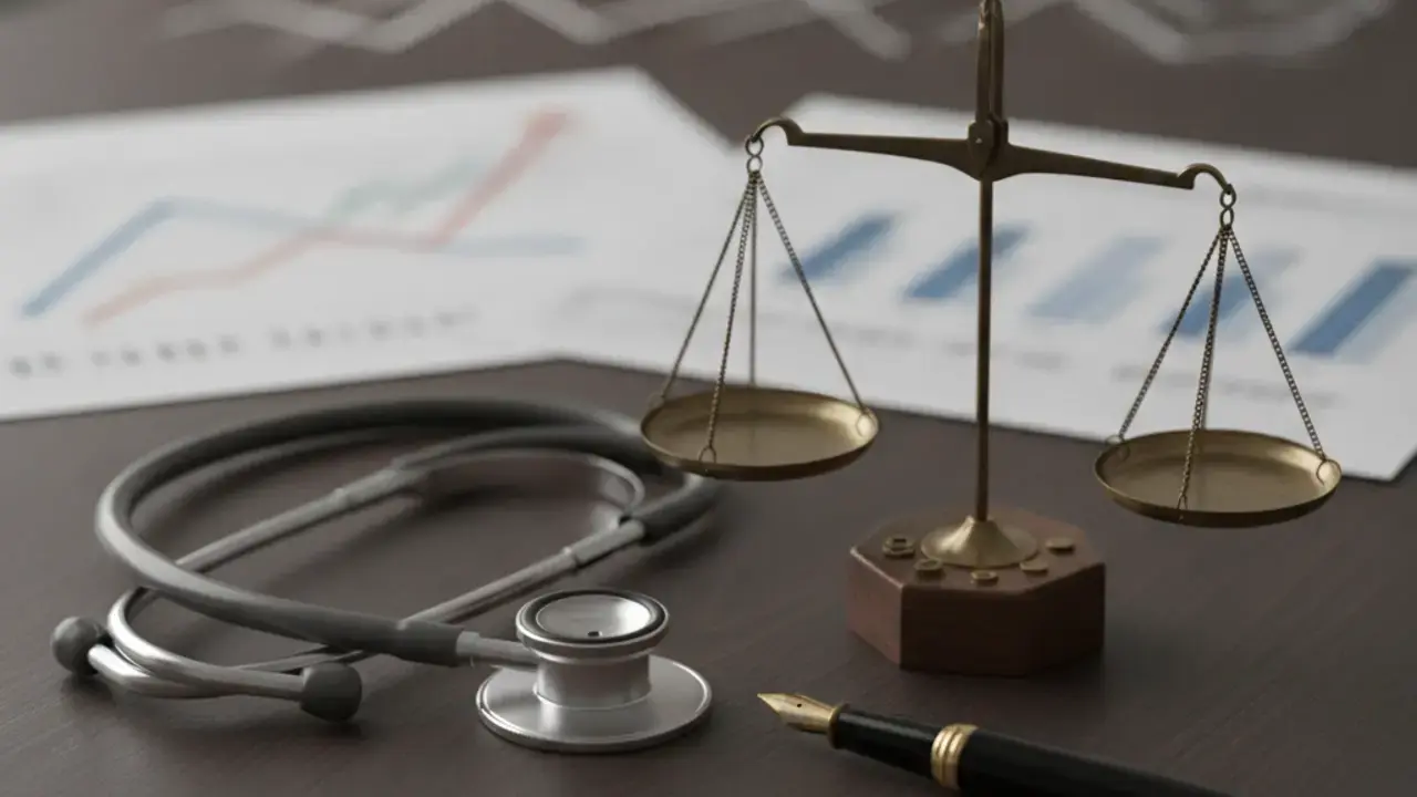 Médica analisando documentos de otimização tributária e blindagem patrimonial para médicos buscarem liberdade e sair dos plantões.
