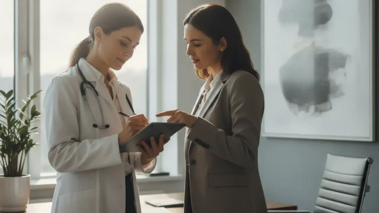 Dra. Elizangela Lopes em consultoria, demonstrando como a assessoria jurídica médica garante a execução correta da documentação no prontuário médico.